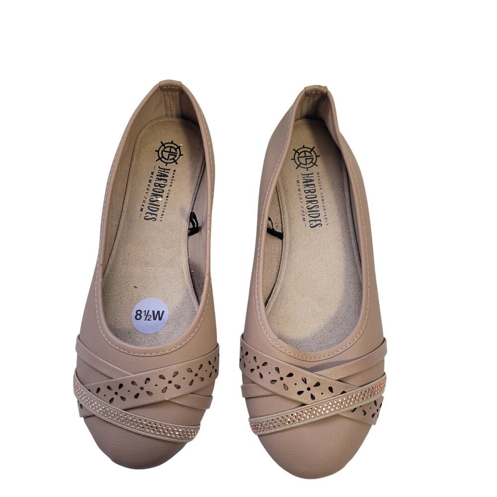 Harborsides Women's Tan Ballet Flat Shoes Size 8.5W  42926-2908